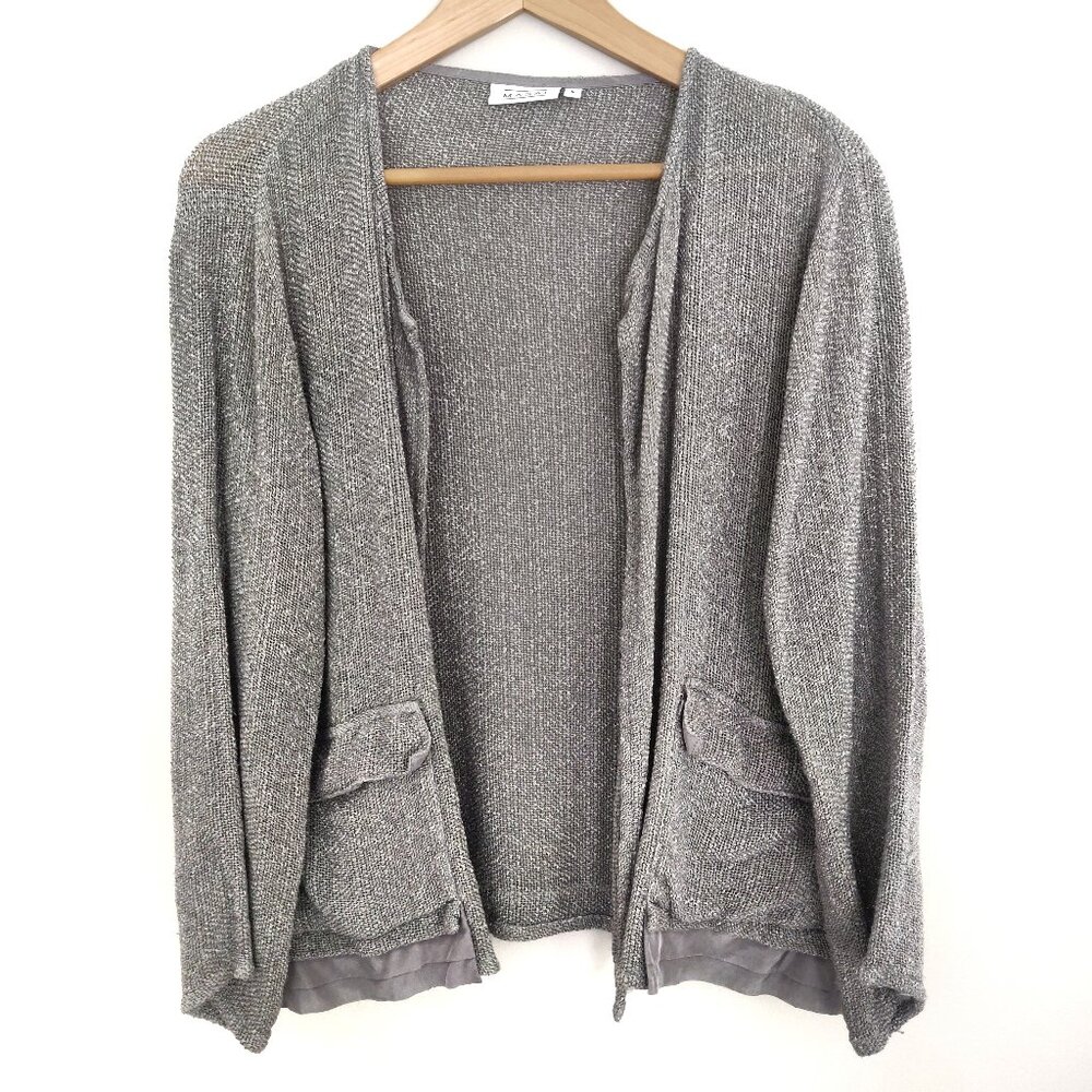 Masai Woven Gray Cardigan with Pockets Large